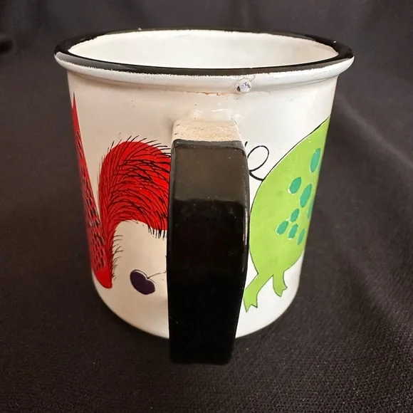 Arabia Finel Enamel Vintage 1960s Rare Made in England Coffee Cup 3”